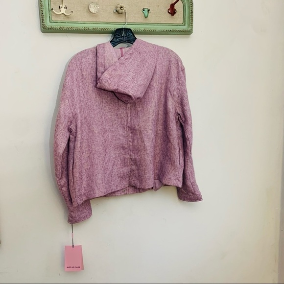 avec Les Filles hooded zip up shirt jacket new with tags lavender medium - Picture 6 of 7